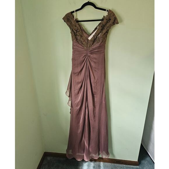 Jade by Jasmine Mocha Gown Special Occasion Bridesmaid Prom Cocktail Dress - Picture 5 of 16